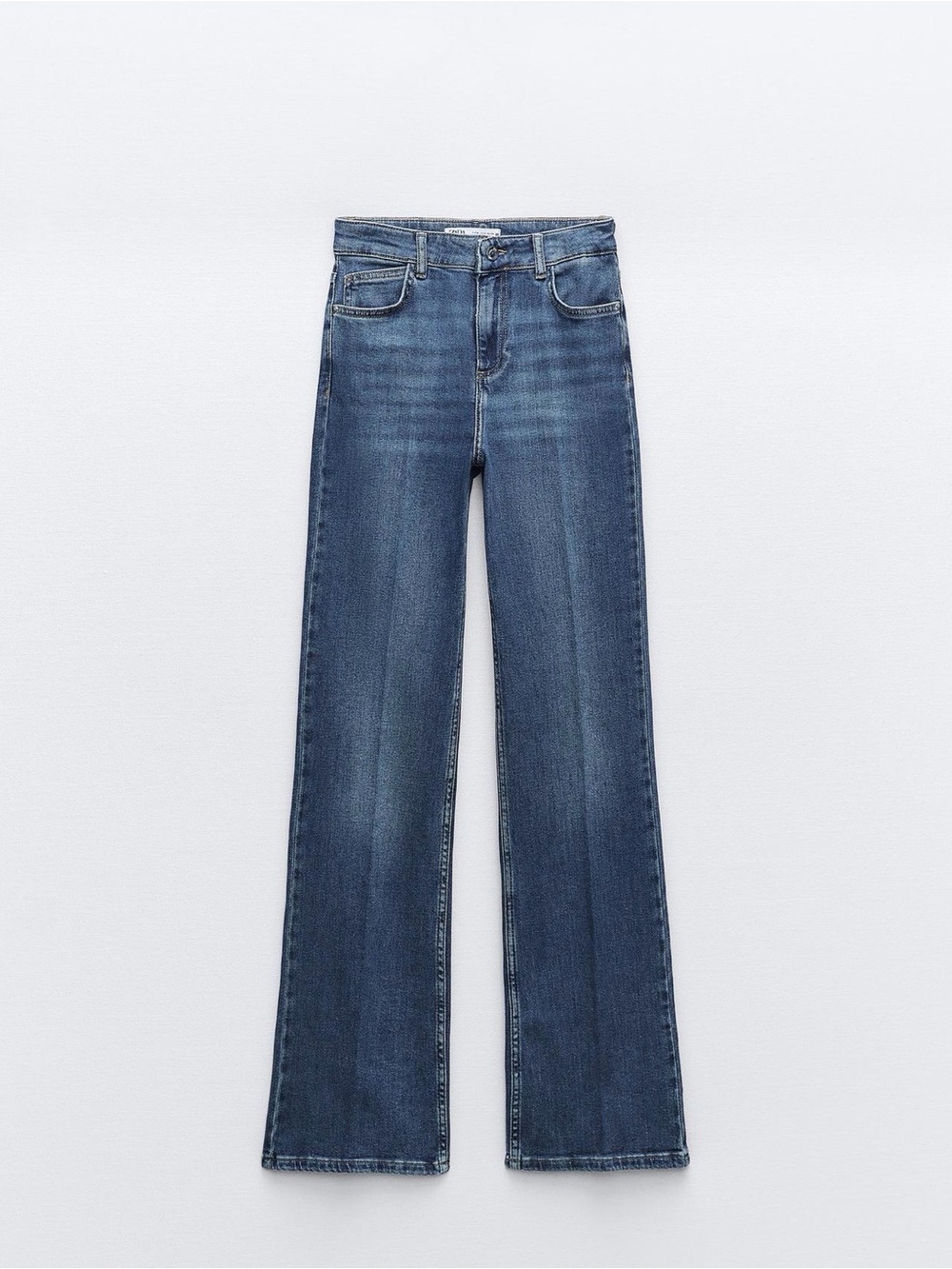 Zara Women's Wide-Leg Jeans in Dark Blue